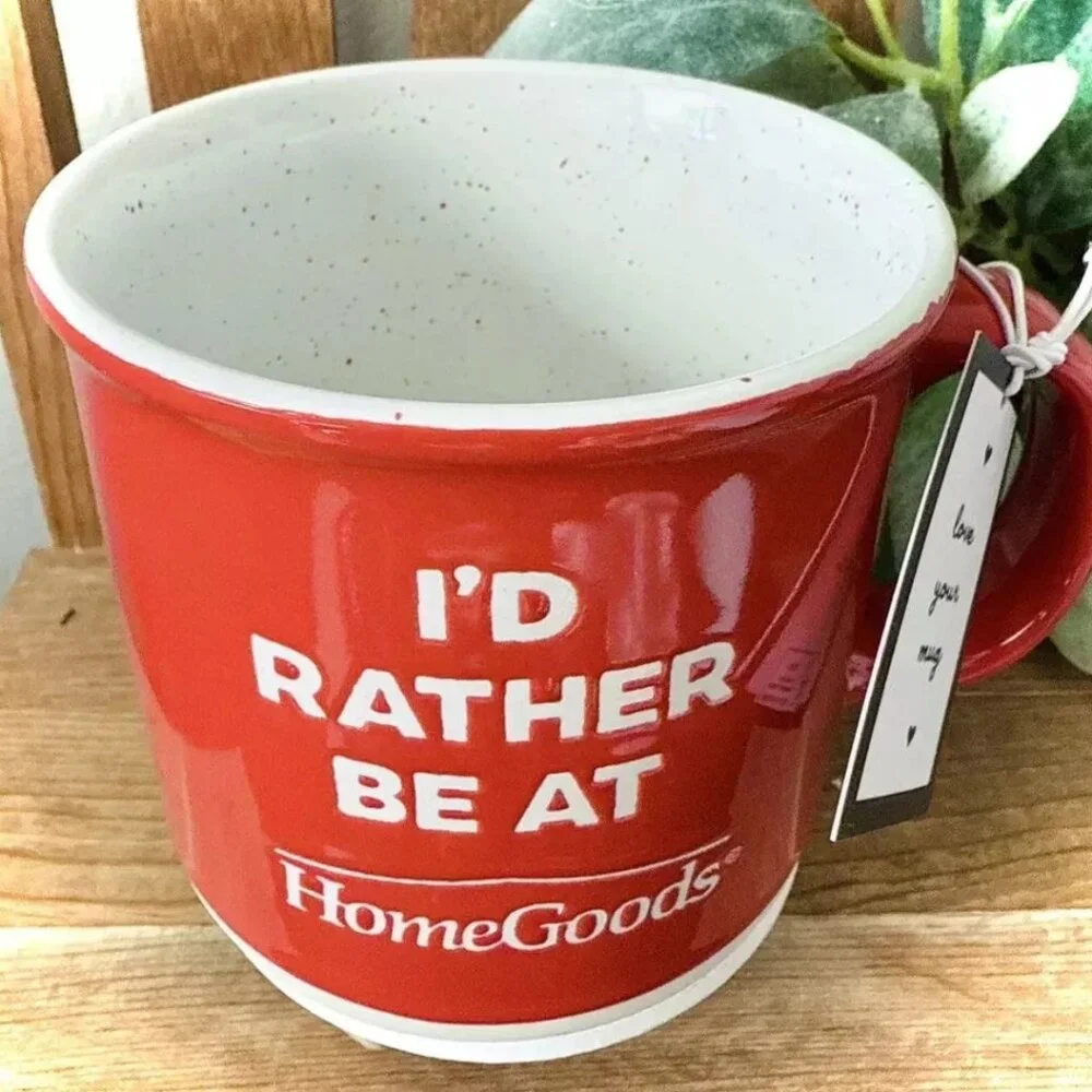 “I’d Rather Be At HomeGoods” Christmas Mug TJ Maxx Marshalls NEW with Tags